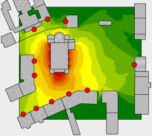 Compilation of prognosis of noise immission, determination of maximum permitted noise immission