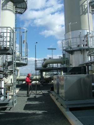 Measurement of sound power level at industrial plants