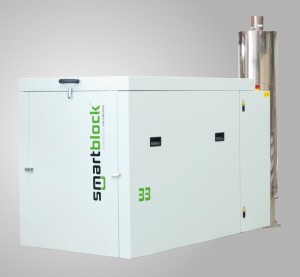 Active Silencer for Cogeneration Units - ANC - Cogeneration unit (BHKW) with silencer system in the exhaust section