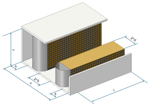 Parallel baffle silencer with streamlined inflow side of the sound-absorbing baffles with perforated cover