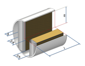 Pipe silencer with parallel sound absorbing baffles with perforated cover and streamlined inflow side
